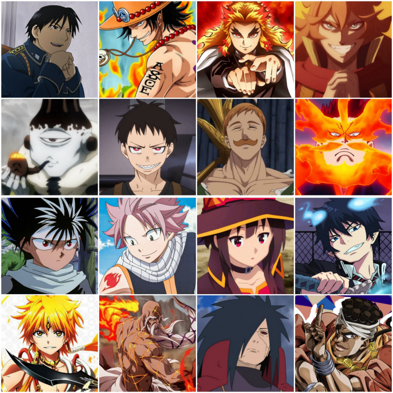 Anime Characters - Fire Ussers Bracket - BracketFights