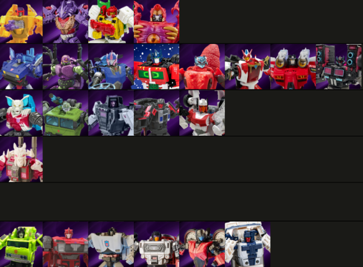 McGill's Transformers Legacy Year 1 Figures Bracket - BracketFights