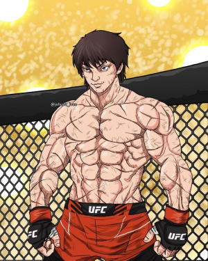 Israel Adesanya UFC middleweight champion anime art 